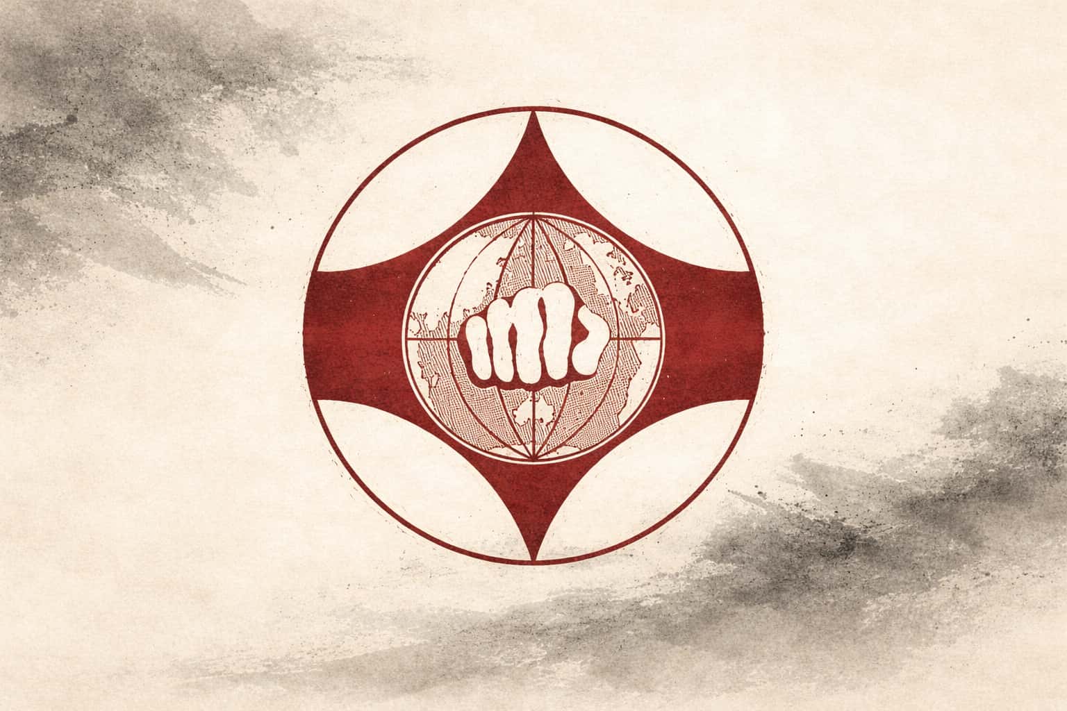 Sumi-e tolkning av Sosai Masutatsu Oyama training makiwara