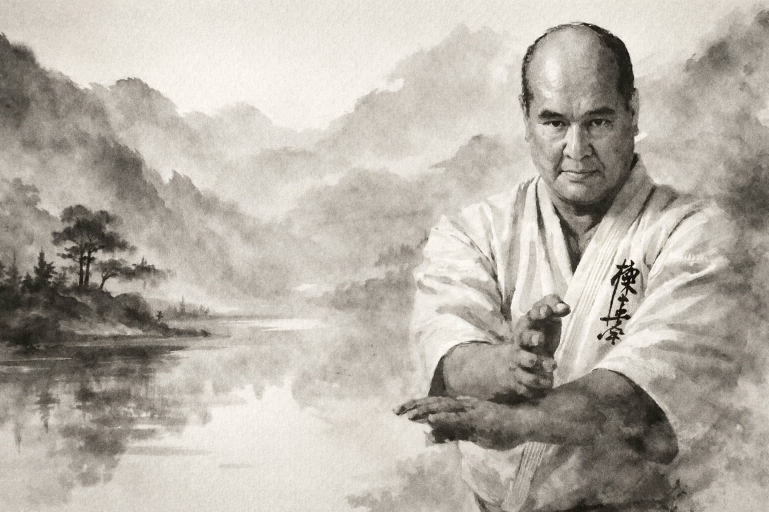 Sumi-e tolkning av Sosai Masutatsu Oyama