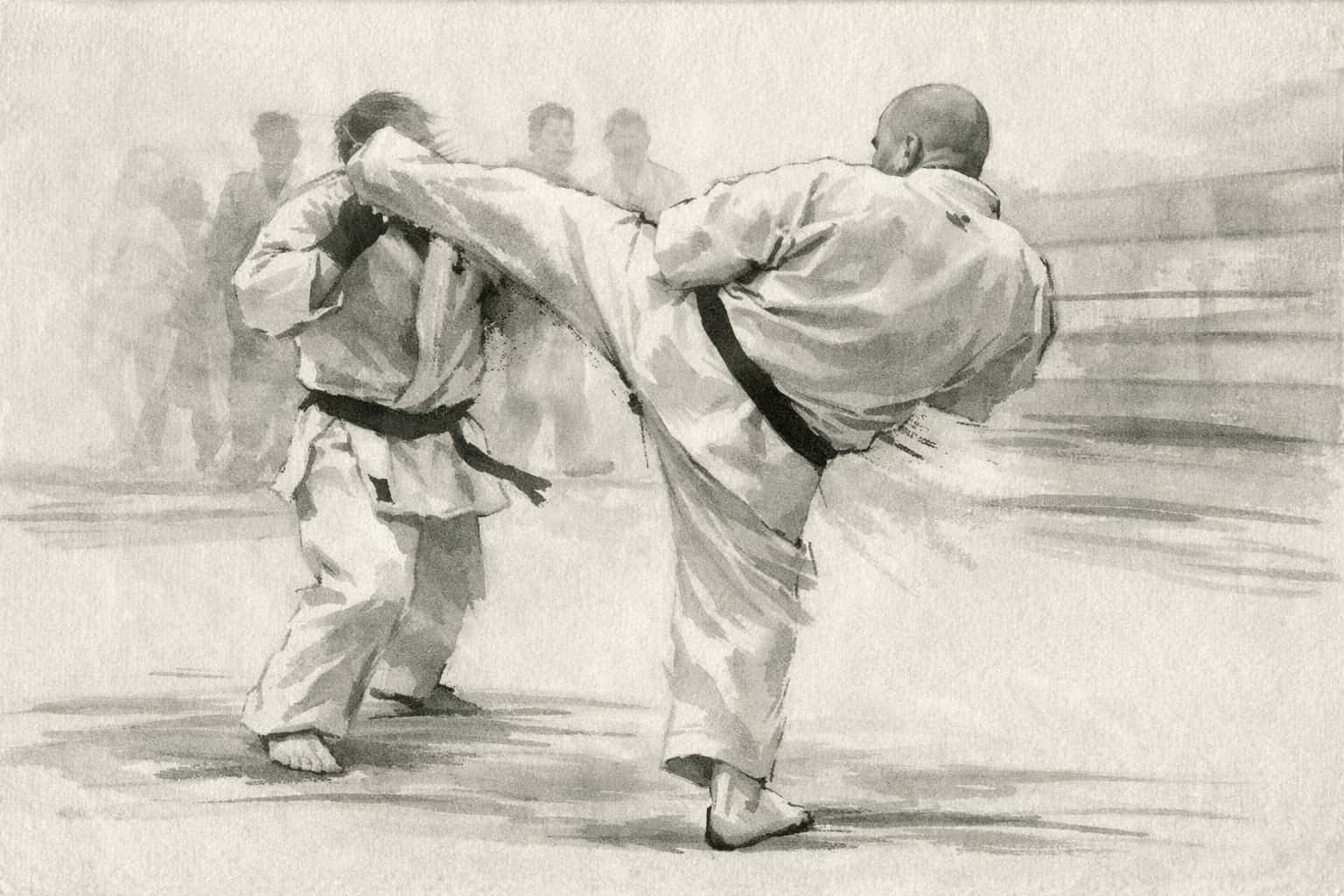 Sumi-e tolkning av Sosai Masutatsu Oyama